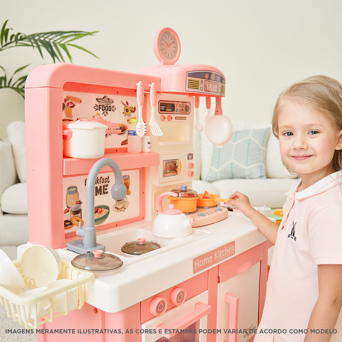 Cozinha Infantil Completa Forno e Fogão Grande Interativa Com Efeitos Master Cook Rosa Replay Kids Cozinha Infantil Completa C/ Efeitos MasterCook Replay Kids
