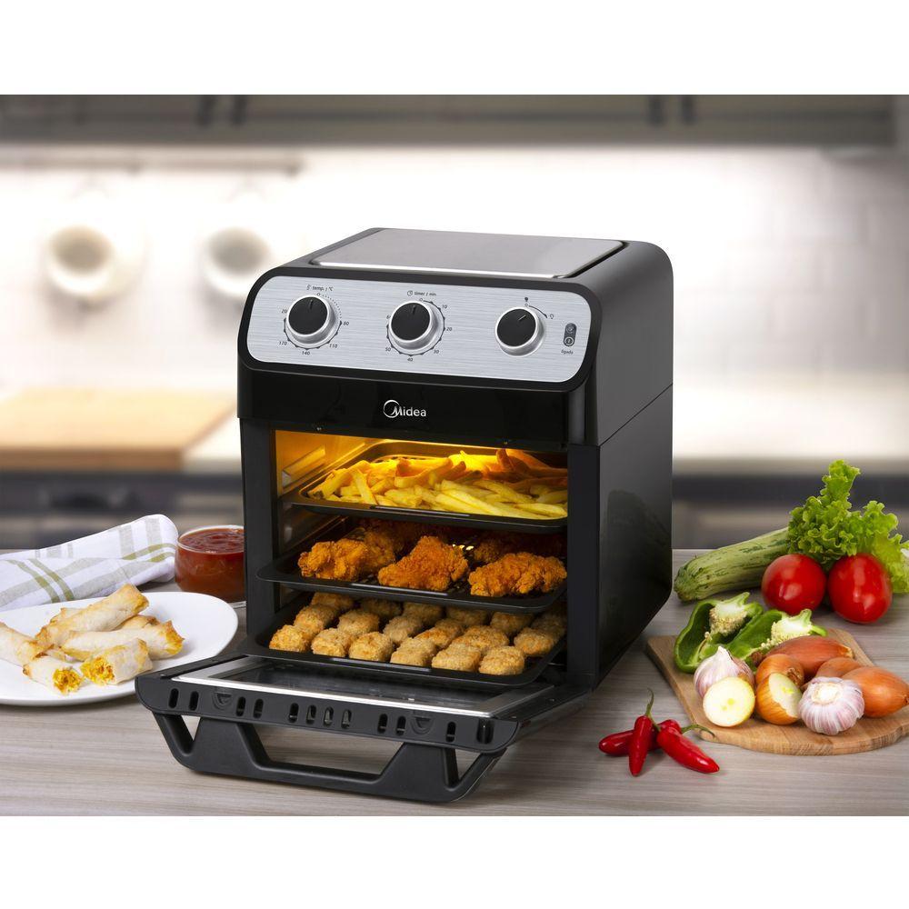 Miniatura Fritadeira Elétrica Air Fryer Midea OvenFryer 12L FFA20P Preto 220V