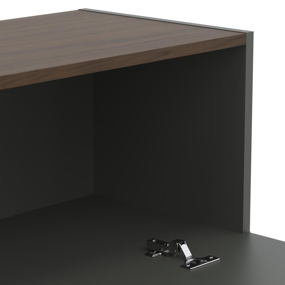 Miniatura Rack Com Painel Ripado Suspenso Para Tv Até 70 Polegadas 2 Portas Grécia 180cm Cinza