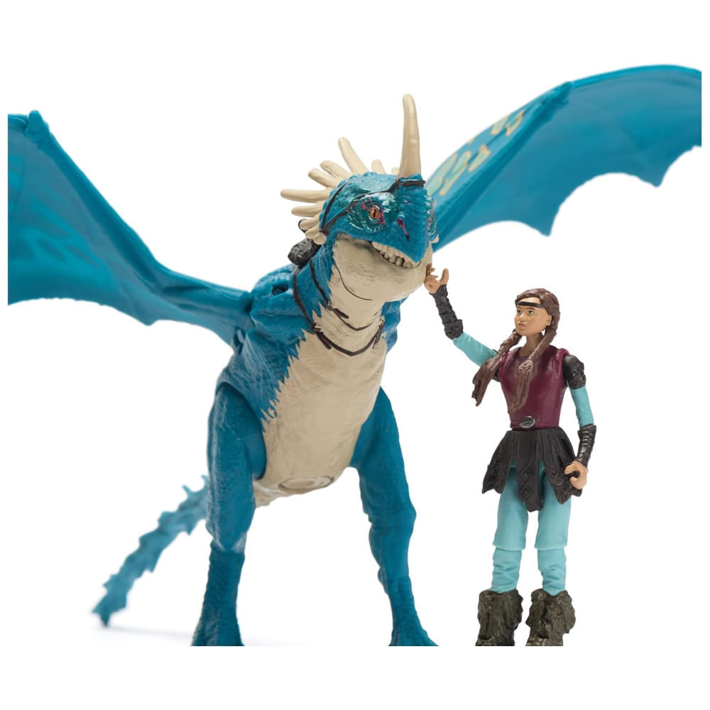 Miniatura Dreamworks Dragons: Conjunto de Bonecos de Ação Deadly Nadder Astrid - Brinquedos Infantis para Meninos a partir de 4 anos