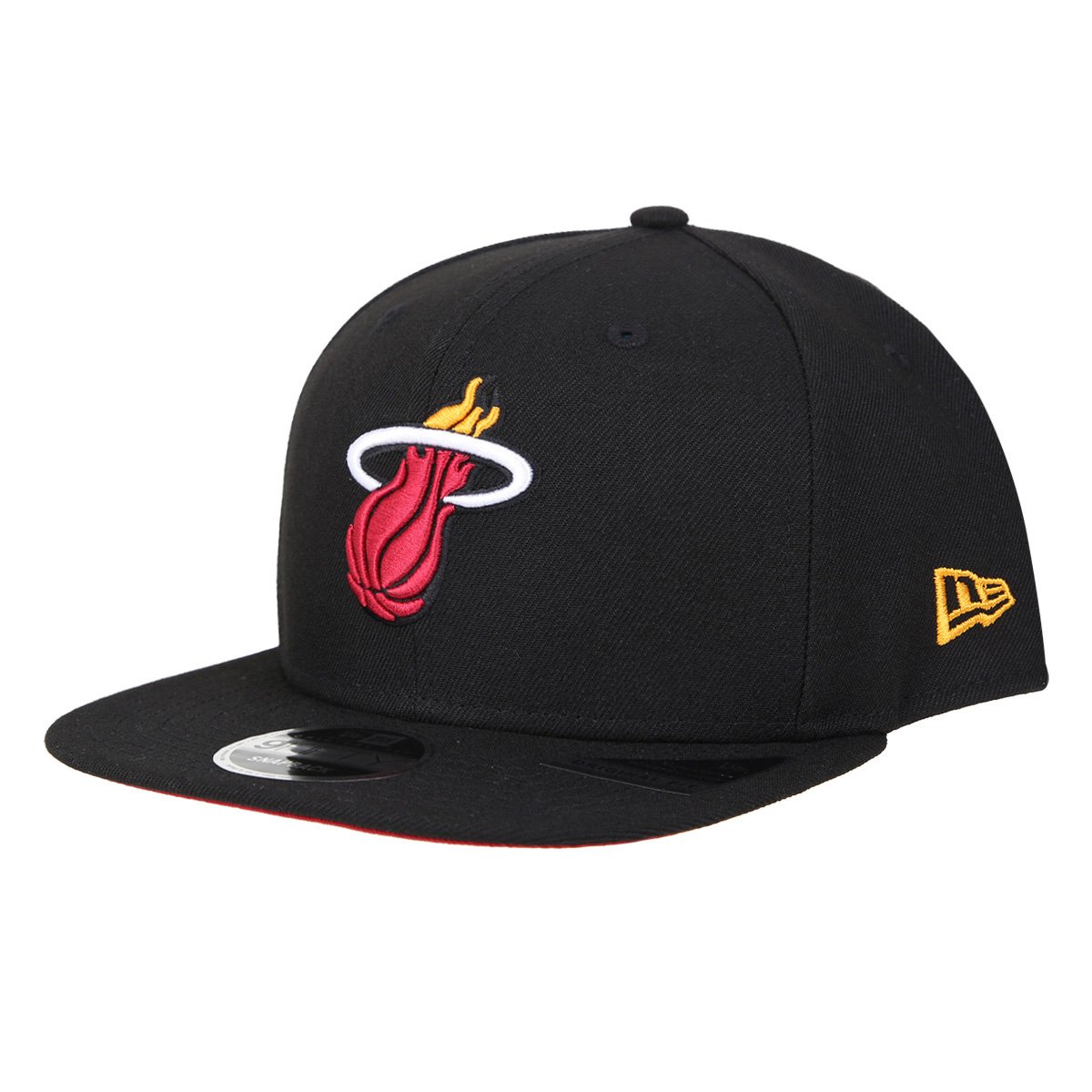 Miniatura Boné Aba Reta New Era 950 Miami Heat Snapback Masculino Preto