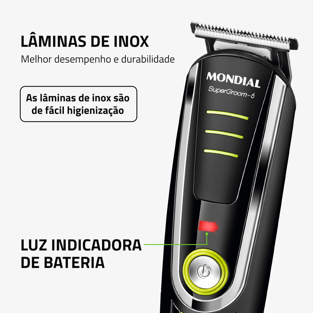 Miniatura Aparador de Pelos Super Groom 06 Mondial BG-04 BODY GROOM-BIV-PRETO
