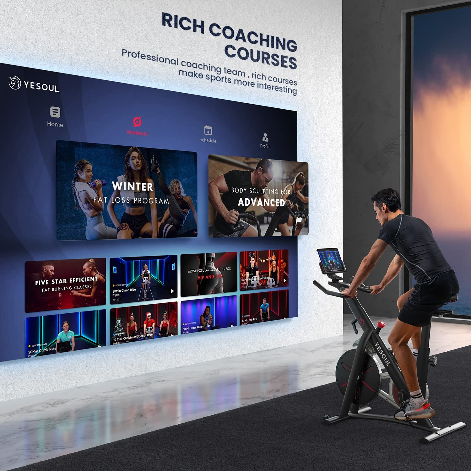 Miniatura YESOUL S3 Bicicleta Ergométrica com Suporte para Tablet Bluetooth e Monitor Cardíaco 110V