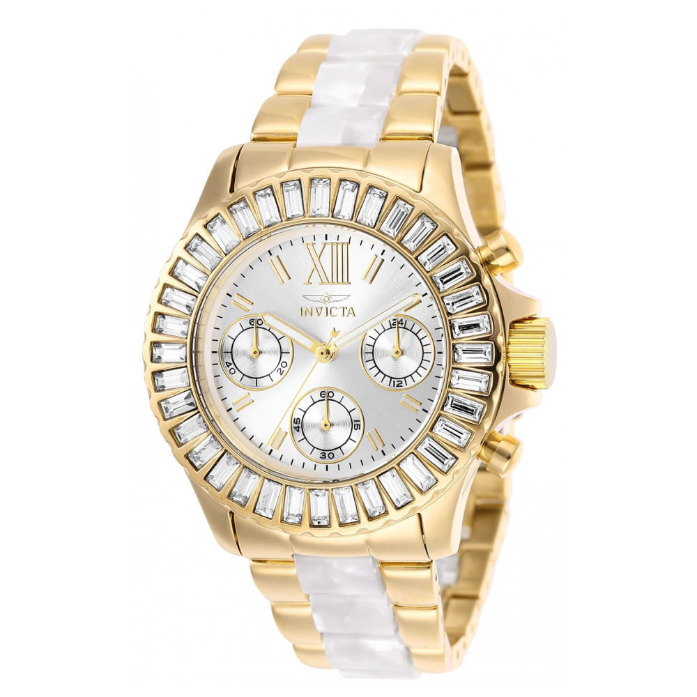 Miniatura Relógio Feminino Invicta Angel 38mm, Dourado 17491