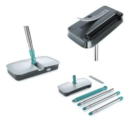 Miniatura Vassoura Mágica Plus Feiticeira Mop Flash Limp Varredora Alumínio - Microfibra