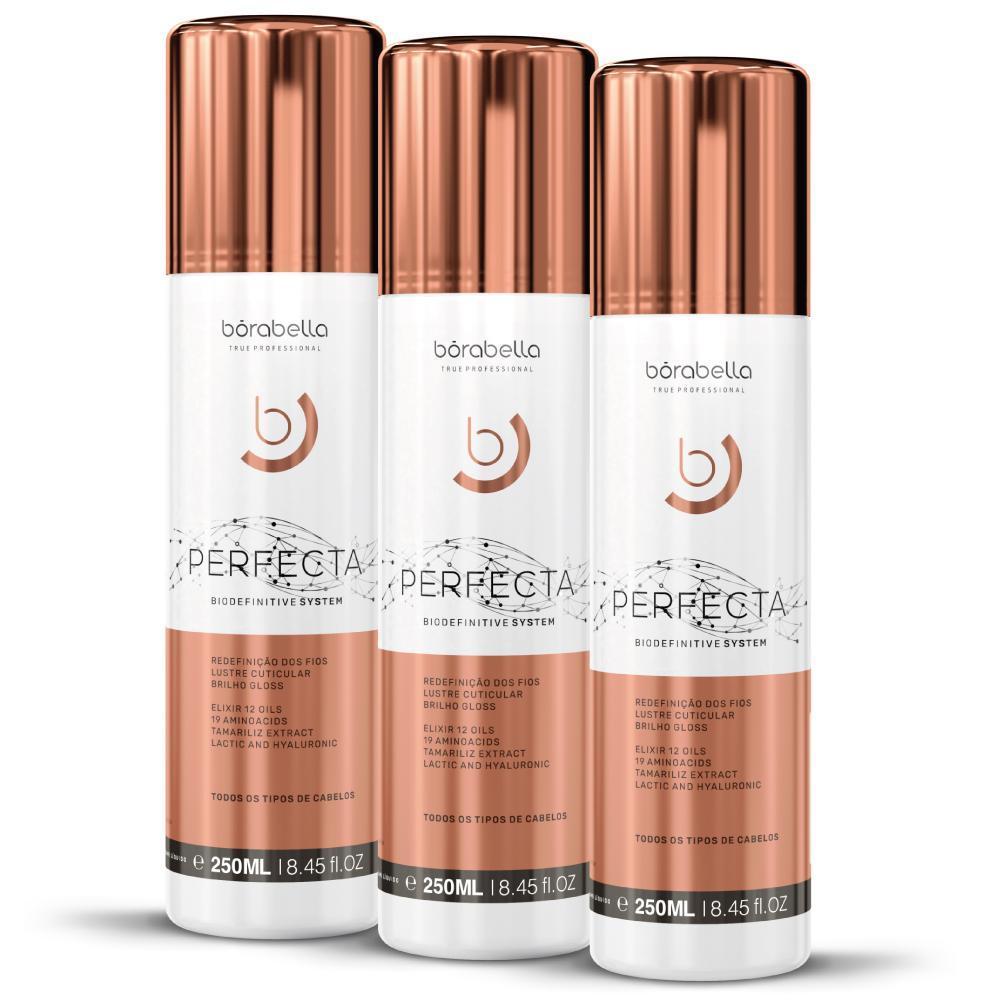 Miniatura Kit 03 Escova Progressiva Perfecta Orgânica Borabella 250Ml