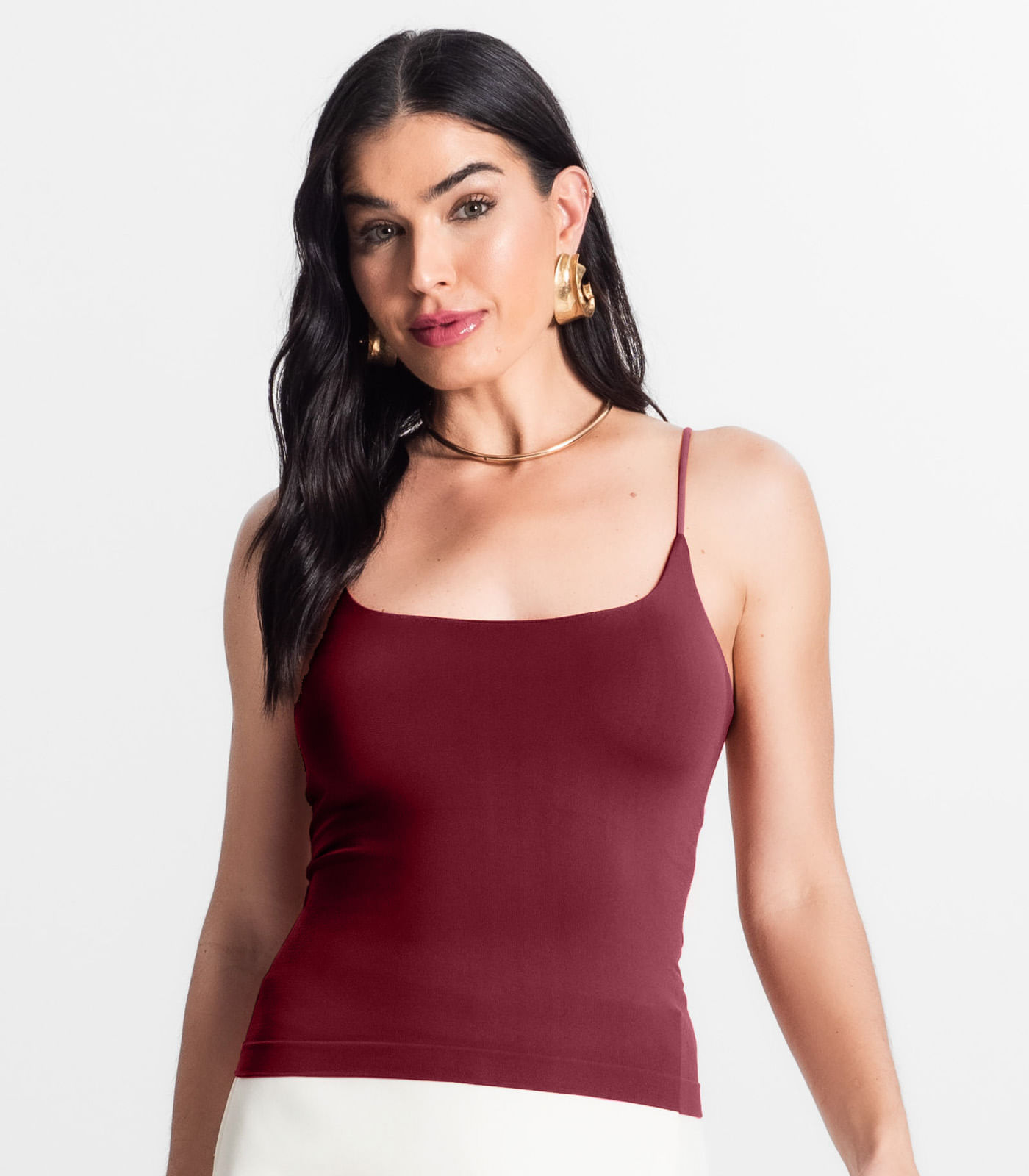 Miniatura Blusa Feminina De Alça Poliamida Style Box Vermelho G