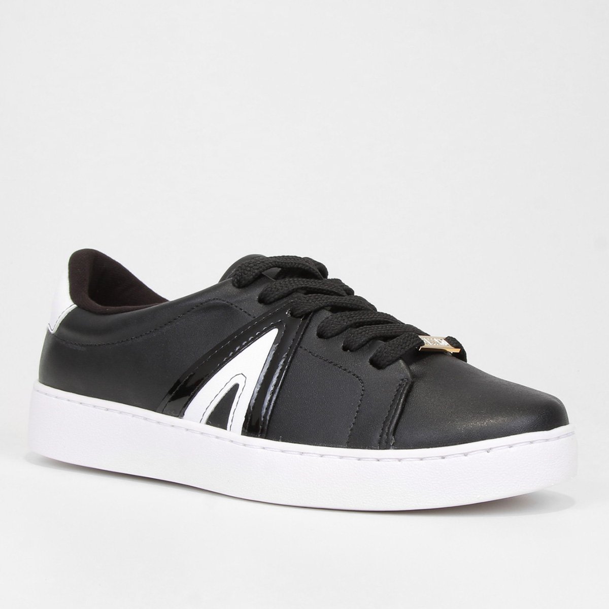 Miniatura Tênis Vizzano Casual Cano Baixo Feminino Preto+Branco - 34