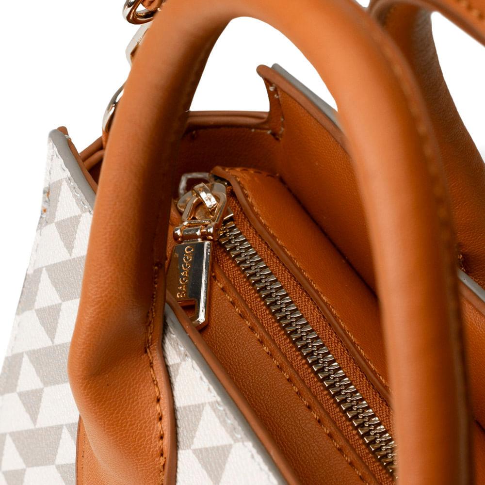 Miniatura Bolsa de Mão Feminina Média Monograma BG Bege Bege - M