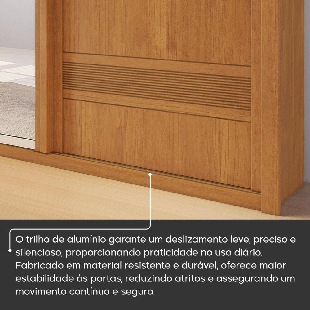 Guarda Roupa Casal 3 Portas de Correr 6 Gavetas Palissy Frisado com Espelho 100% Mdf Rubi