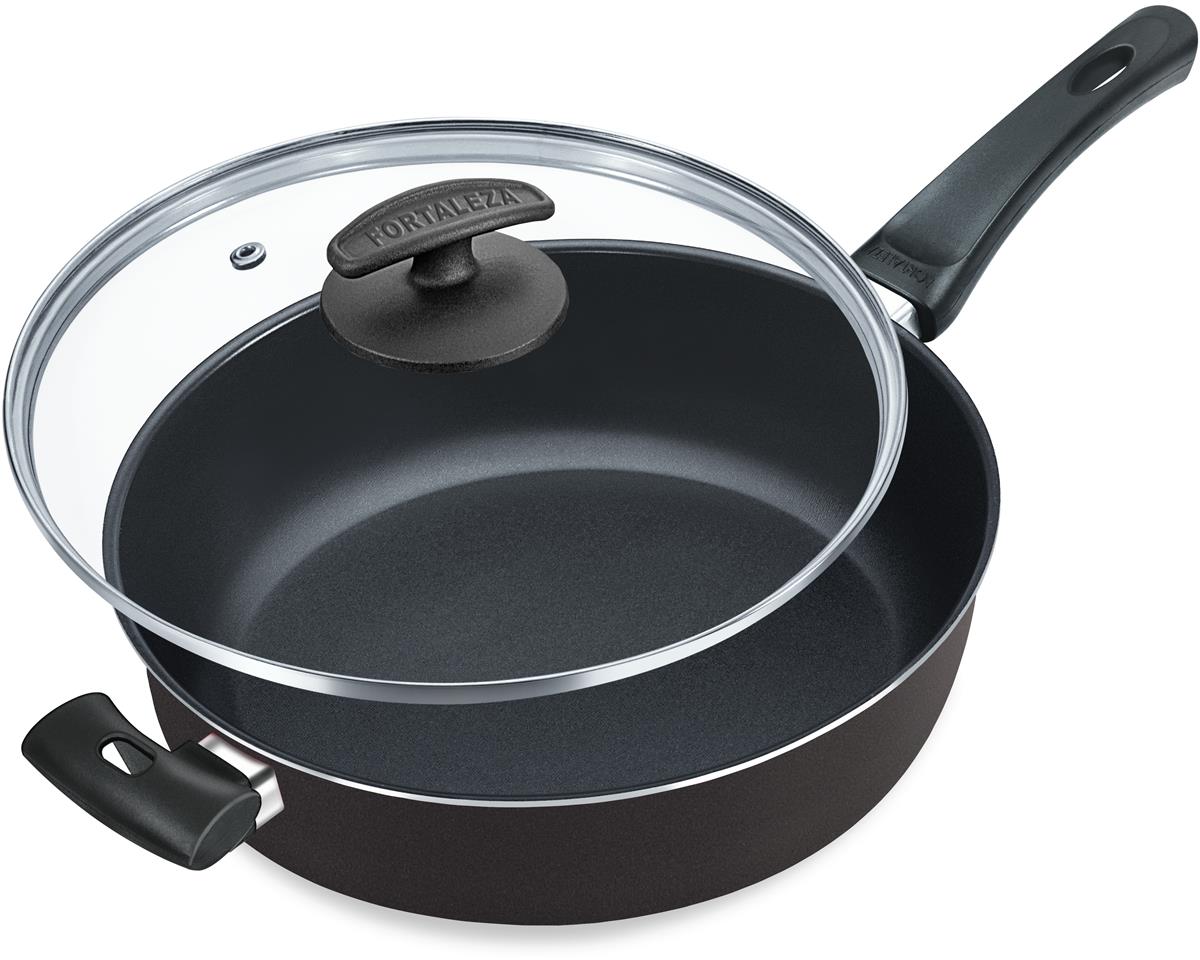 Super Frigideira Fortaleza com Tampa de Vidro 30CM