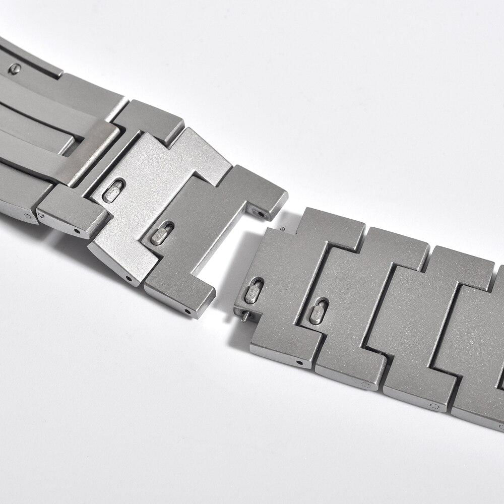 Pulseira de Titanium Click para Apple Watch 42/44/45/46/49mm, Originais iPlace, Silver