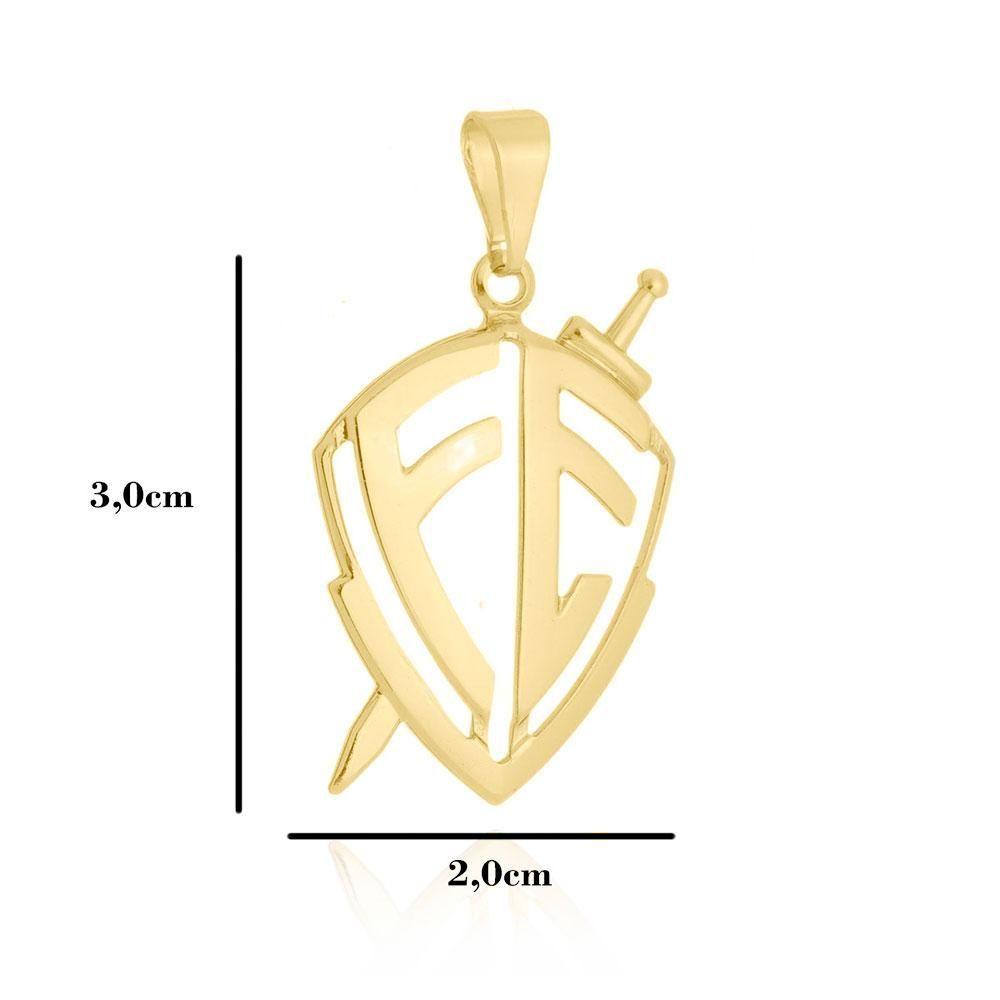 Miniatura Cordão Tijolinho Banhado A Ouro Mais Pingente