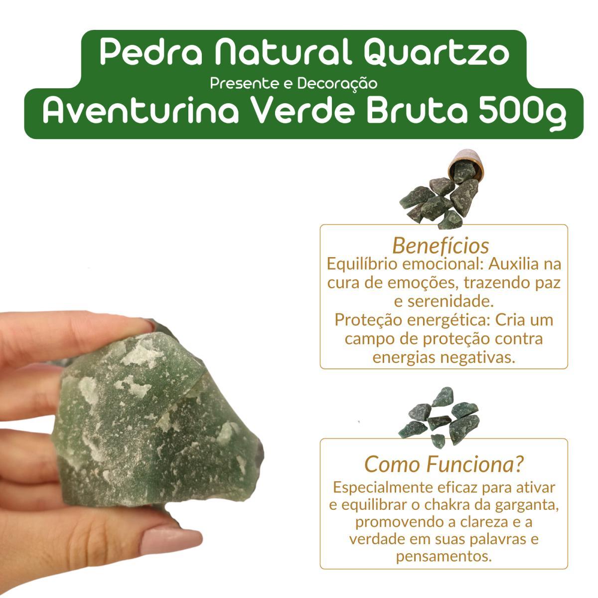 Miniatura Pedra Natural Quartzo Aventurina Verde Bruta 500 Gramas