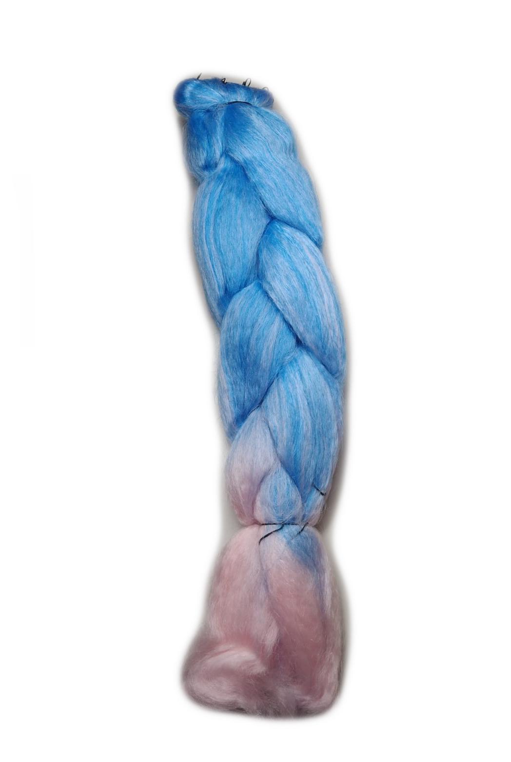 Miniatura Cabelo Sintético Jumbão 399Gr Para Tranças Box Azul E Rosa