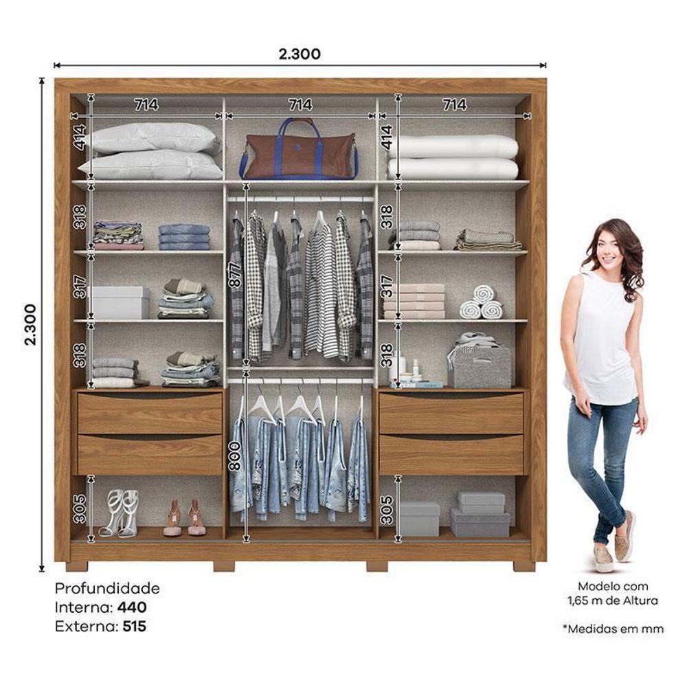 Miniatura Guarda Roupa Casal Vasti 2 Portas Nature Off White – Henn