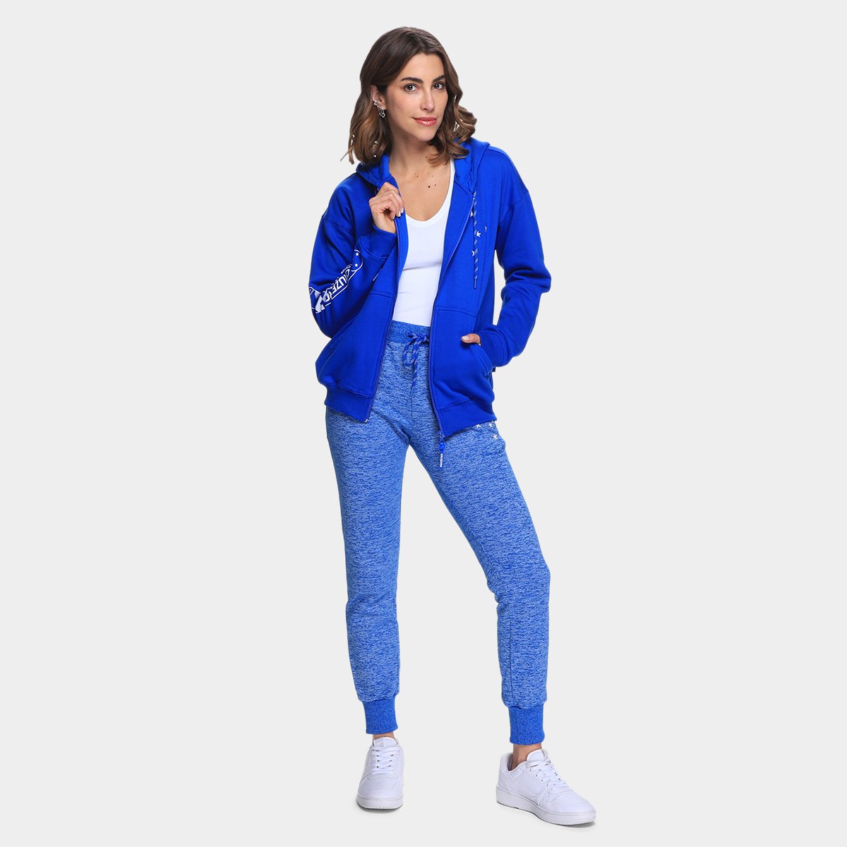Miniatura Moletom Cruzeiro C/Zíper Feminino Azul Royal - G