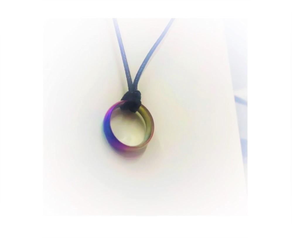 Miniatura Colar Orgulho Lgbt Aço Inox Aliança Arco Íris Furtacor