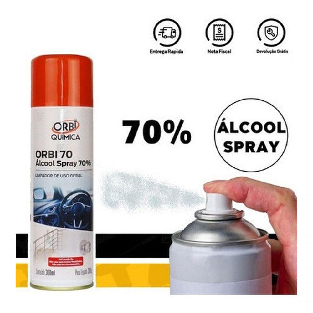 Miniatura Álcool Em Spray 70% Aerossol 300Ml Orbi 4 Unidades