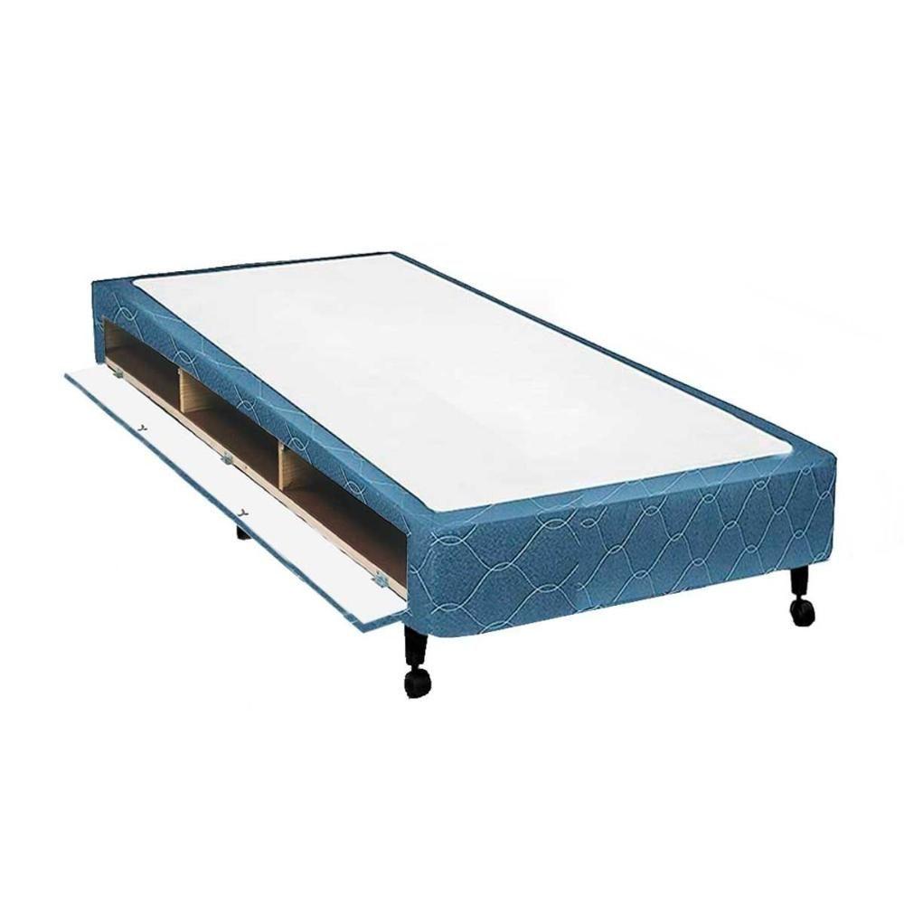 Miniatura Cama Box Closet Solteiro Poli Tecido Blue (78x188x27) - Castor