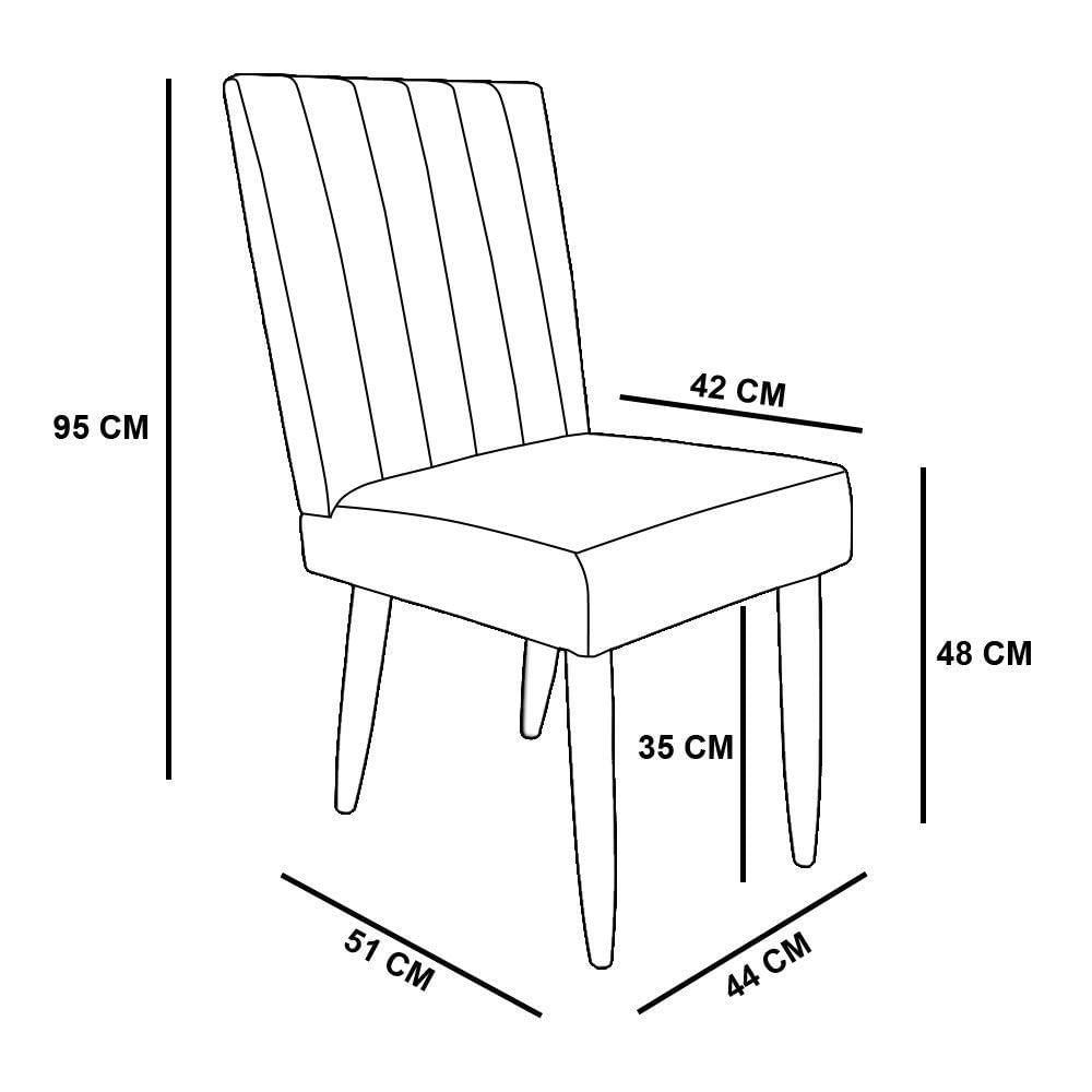 Kit 2 Cadeiras De Jantar Acapulco Suede Preto Pés Palito Castanho - Pallazio