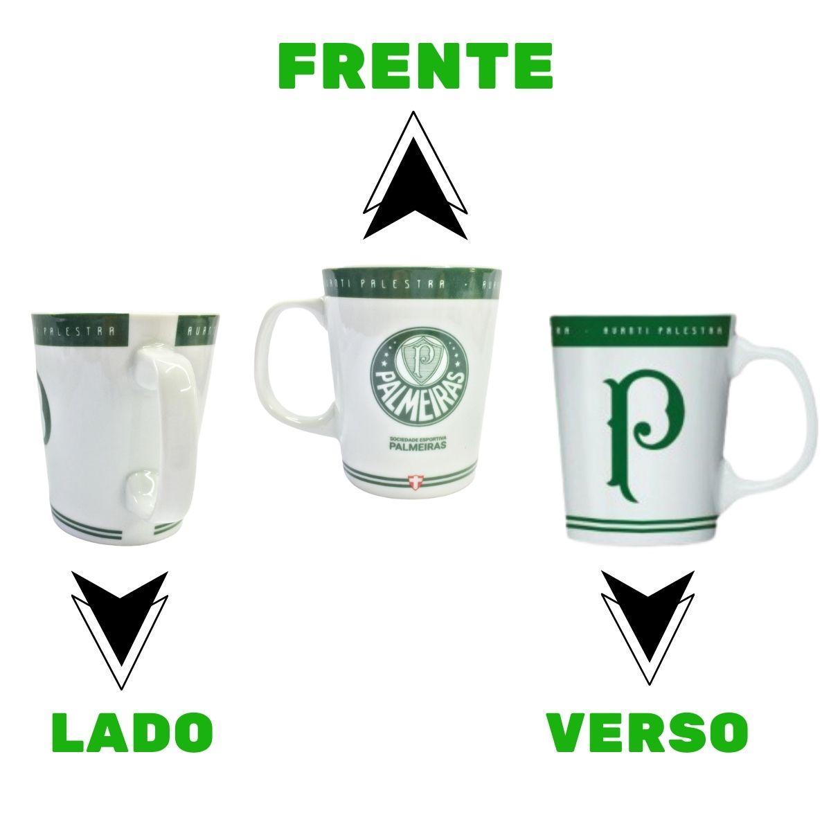 Kit 1 Caneca Xícara Porcelana Café + Caneca Verde Gel