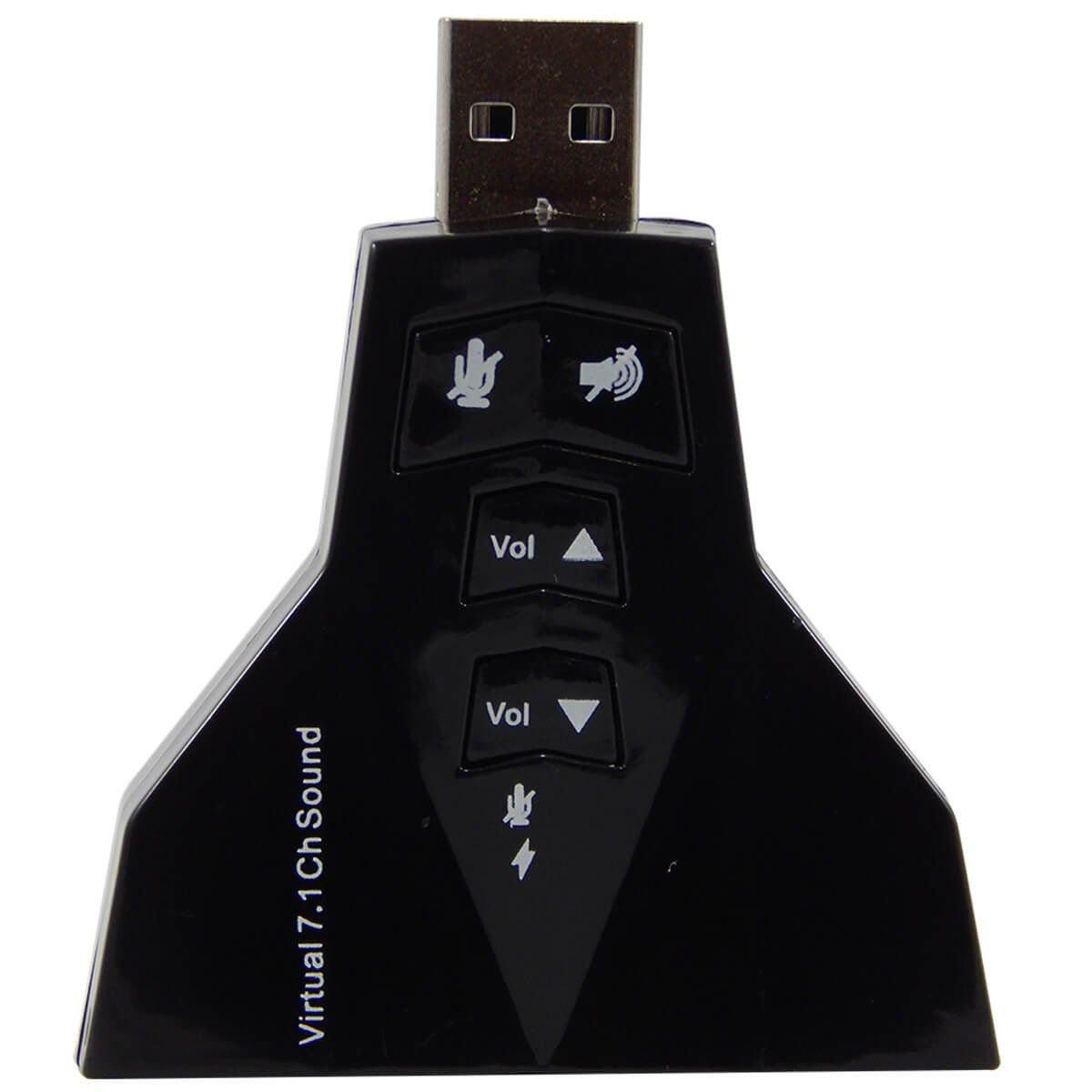 Miniatura Placa De Som 7.1 Usb Audio Pre Escuta canal Virtual HBT65 Windows - Placa de som - Usb