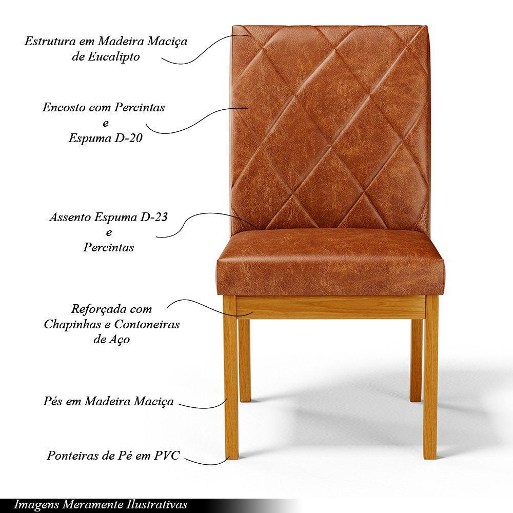 Miniatura Kit 2 Cadeiras De Sala De Jantar Estofadas Gomes Madeira Maciça Pu Marrom G78