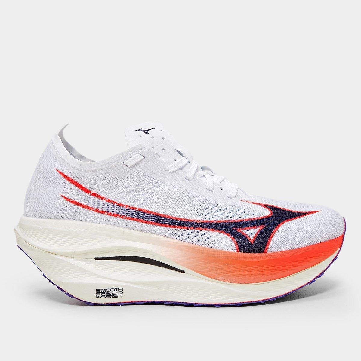 Miniatura Tênis Mizuno Rebellion Pro 3 Branco+Laranja - 38