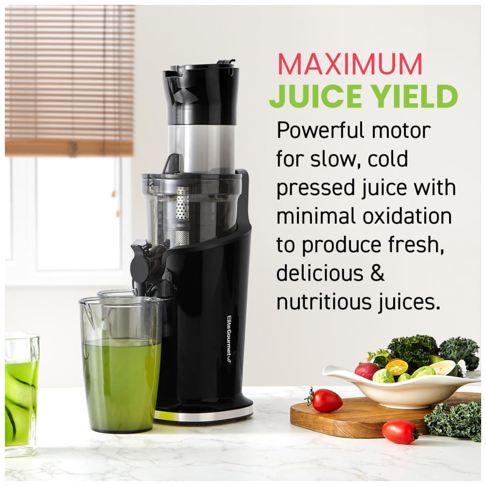 Centrifuga de Frutas de Prensa Fria com Calha de Alimentação Para Até 3 Frutas Inteiras e Copo de 800mL, 110V 150W, El...