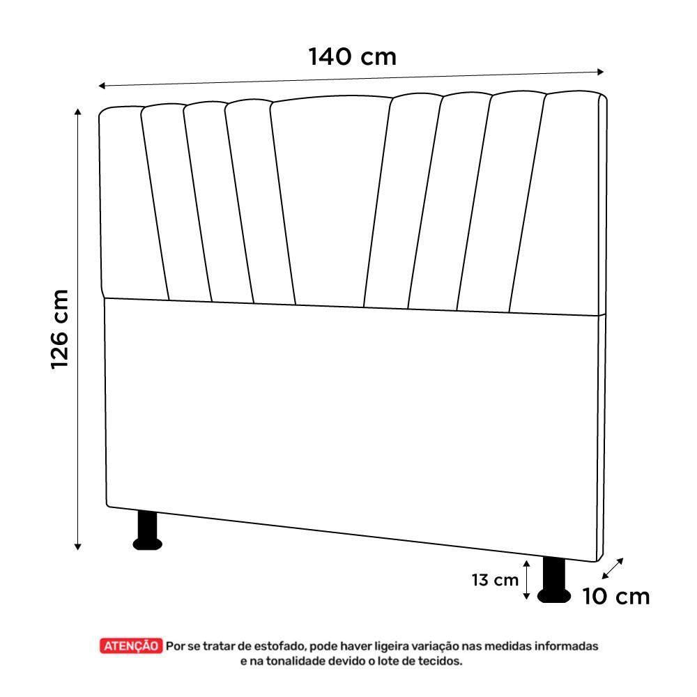 Cabeceira Cama Box Casal Dublin 140cm Sintético Branco - Abmaza