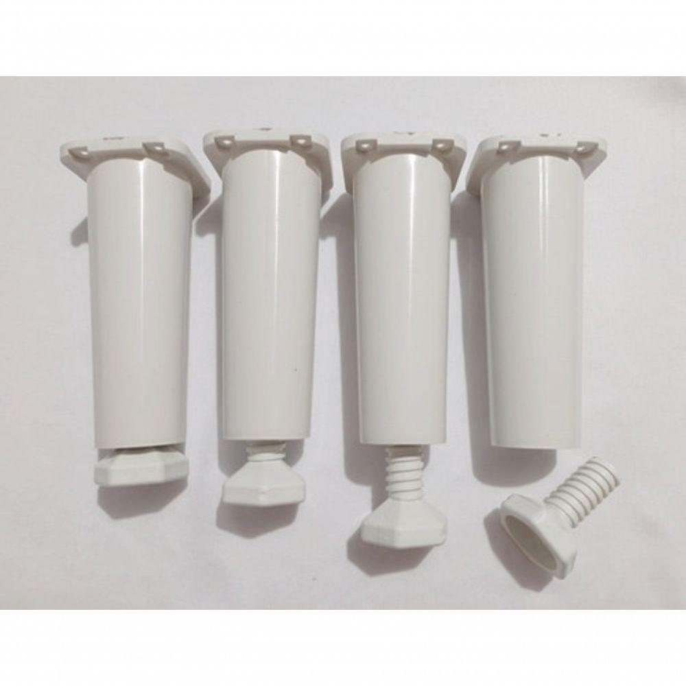 Miniatura Kit Com 5 Pés Para Gabinete De Pia Armário Balcão 14cm Regulável Geli Branco
