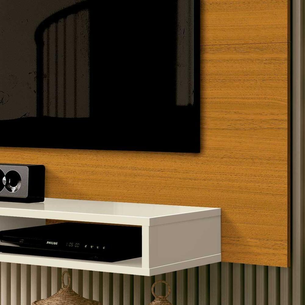 Miniatura Painel Para Tv Com Nicho Até 43 Polegadas 1,20m Fox New Jm Móveis - Cedro Off White Cedro Off White