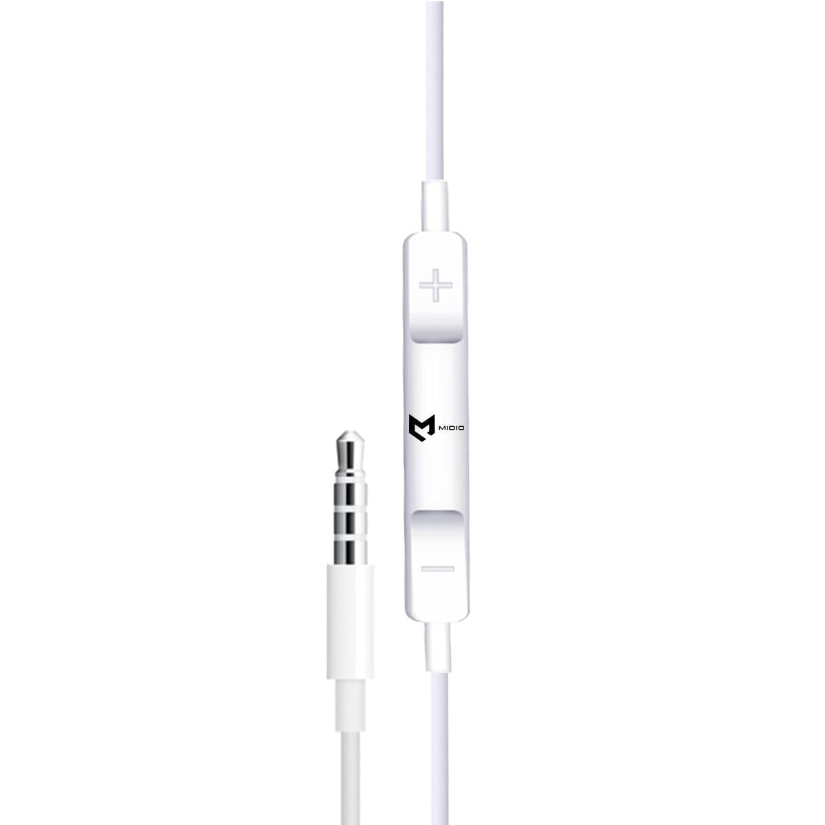 Miniatura Fone De Ouvido Com Fio Microfone Com Entrada P2 Branco