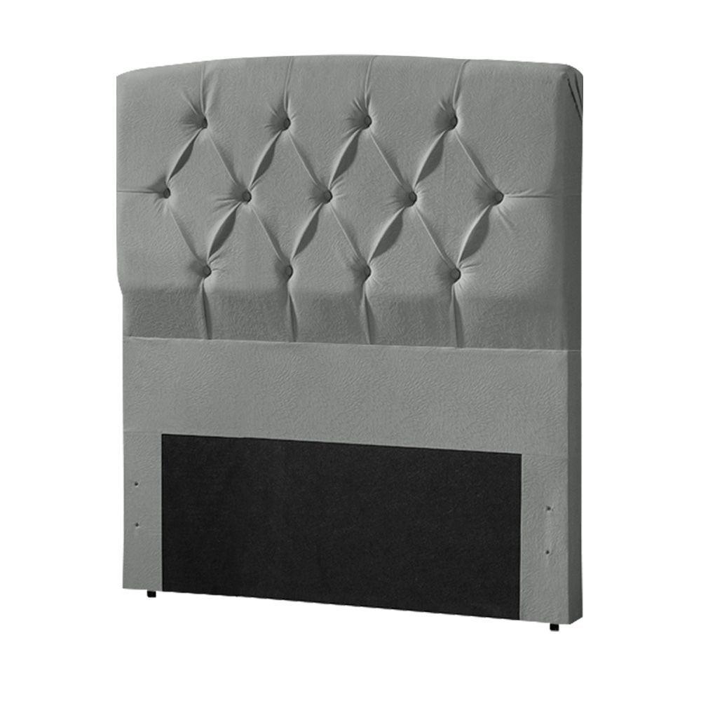 Miniatura Cabeceira Cama Box Bella Solteiro 90cm Suede Cinza