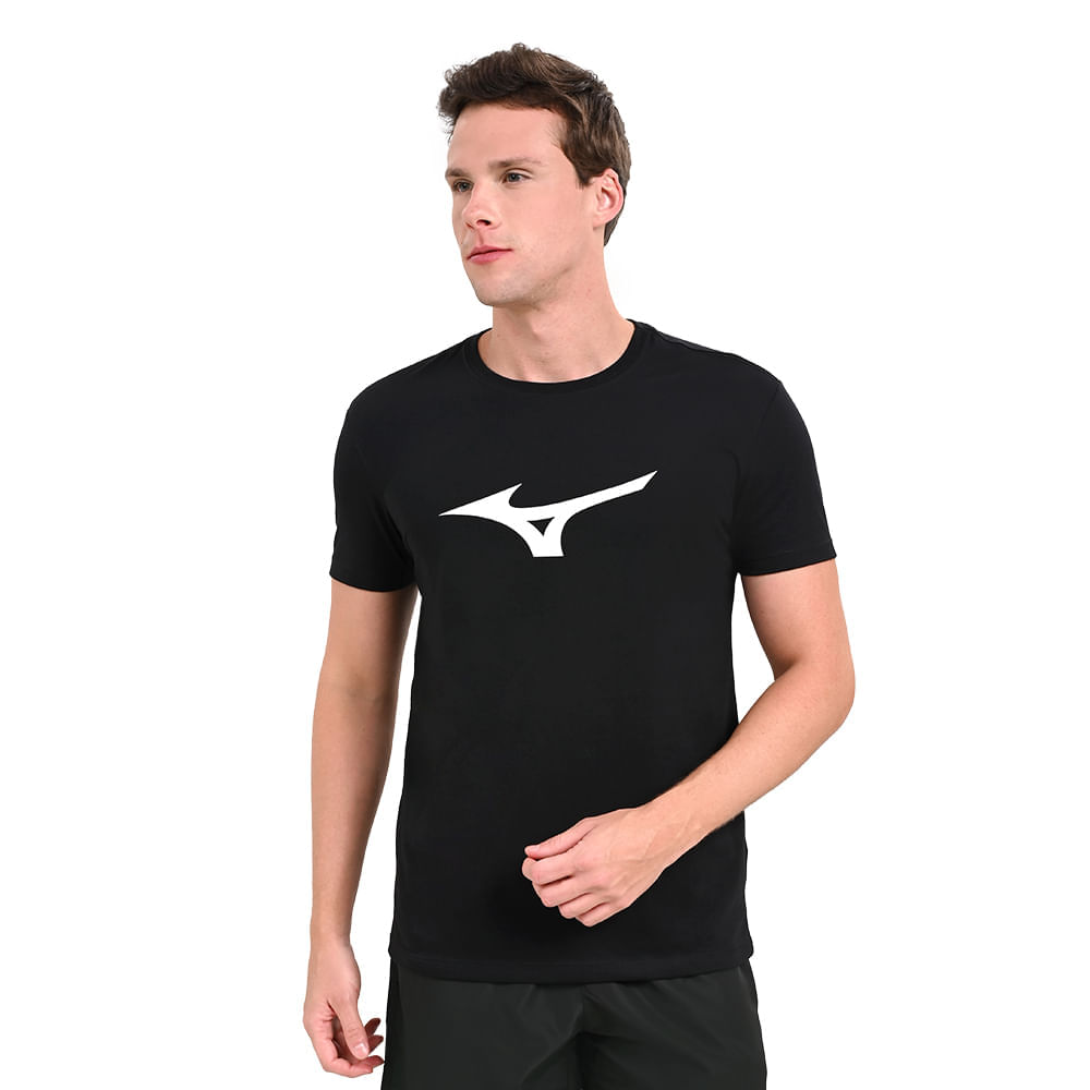 Miniatura Camiseta Casual Masculina Mizuno Basic Big Logo 2 G Preto
