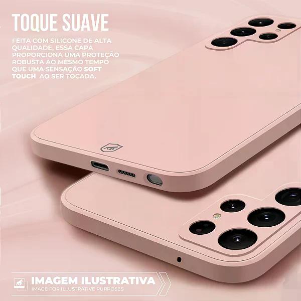 Kit Capa Silicon Veloz para Moto Edge 60 + Cordão Rosa