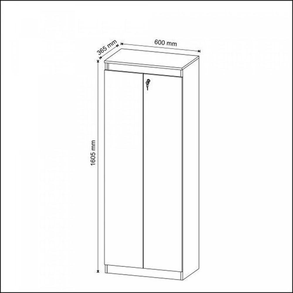 Kit 2 Peças Armário Escritório com 2 Portas com Chave, Balcão para Escritório com Chave e 2 Portas Nogal