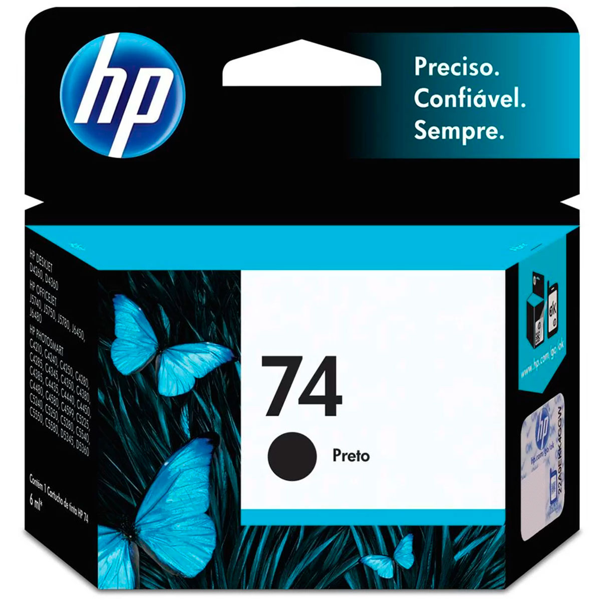 Miniatura Cartucho HP 74 CB335WB 5ml - Preto