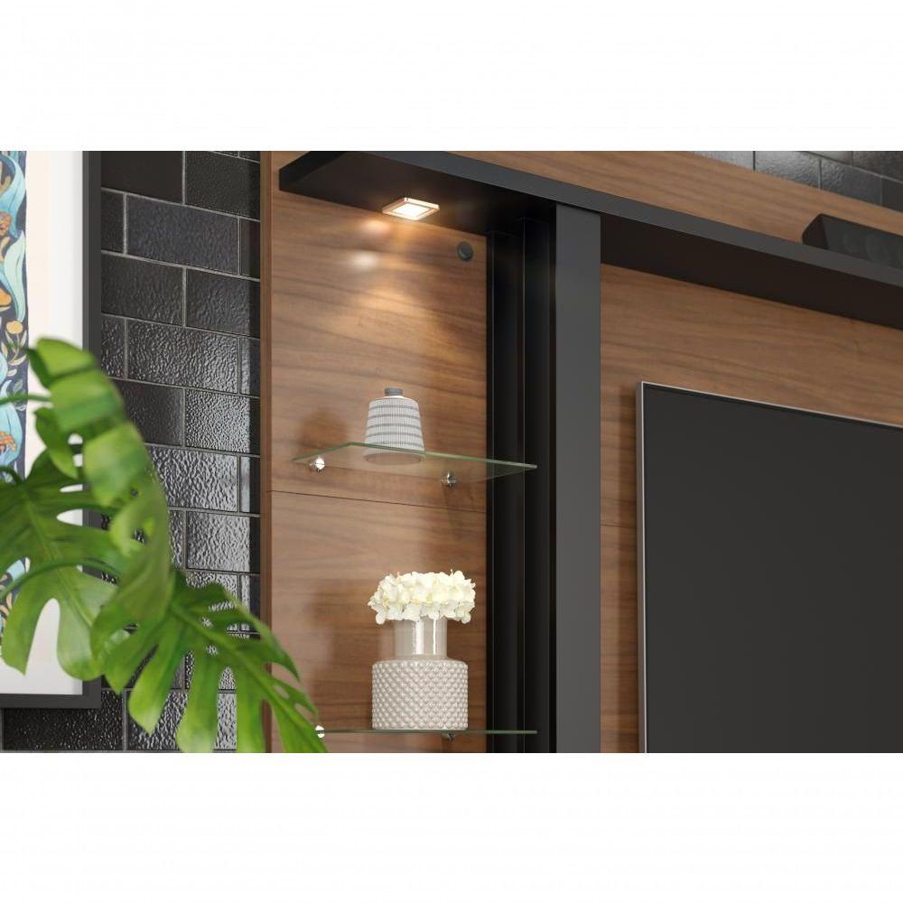 Painel Home Suspenso Salinas Noce Milano Preto Fosco