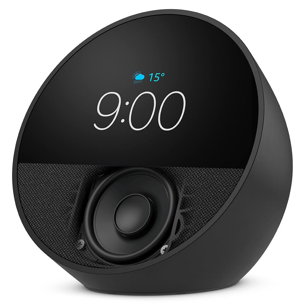 Miniatura Echo Spot (2024) com Alexa Despertador Inteligente com Som Vibrante e Alexa Preta - Amazon Bivolt