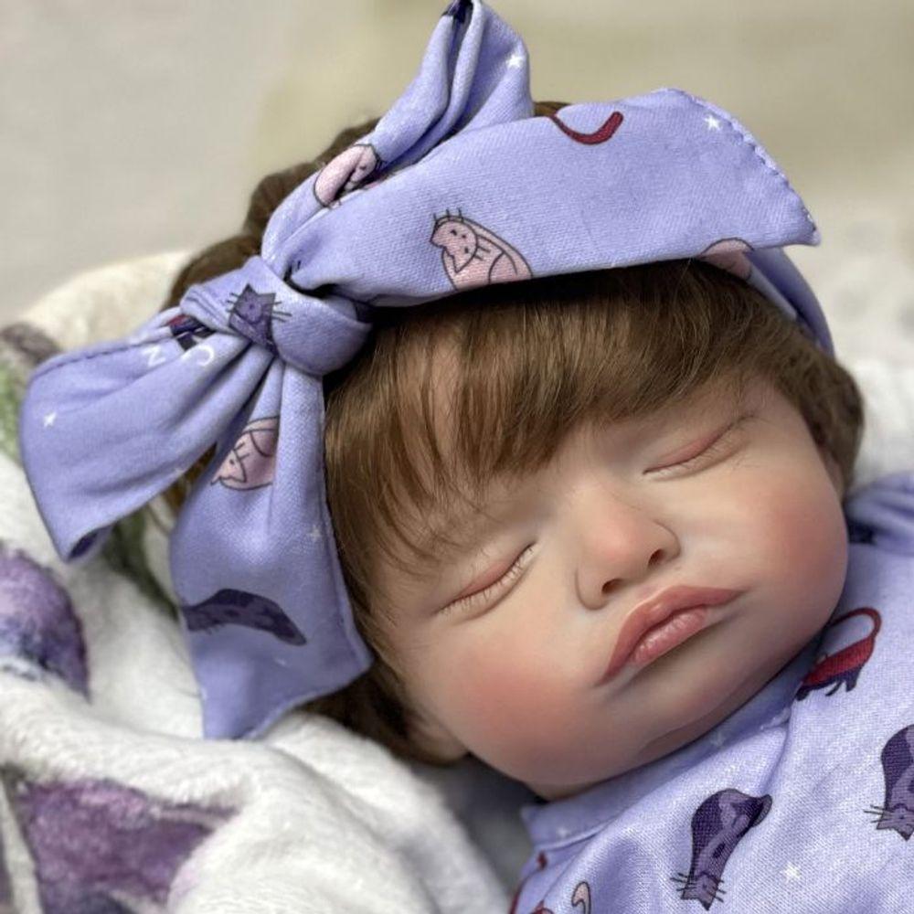 Miniatura Bebe Reborn Rosalie Dormindo 45 Cm