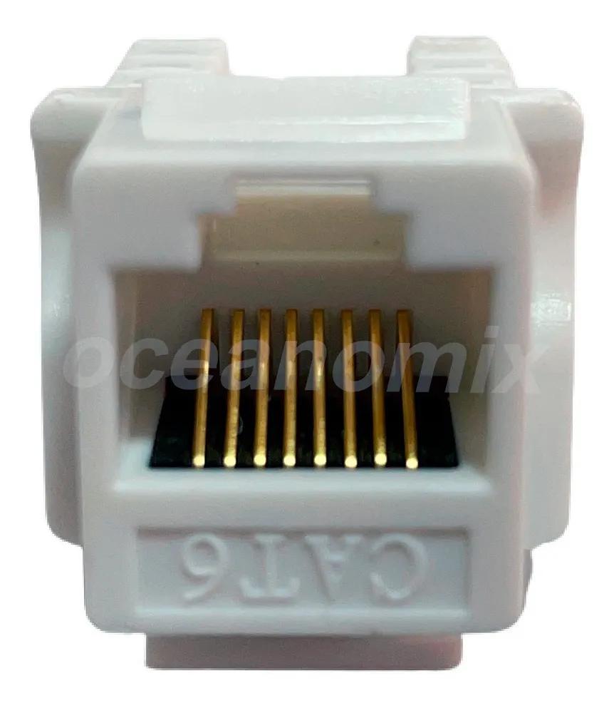 Miniatura Conector Rj45 Keystone Cat.6 Branco - Pacote 10 Unidades