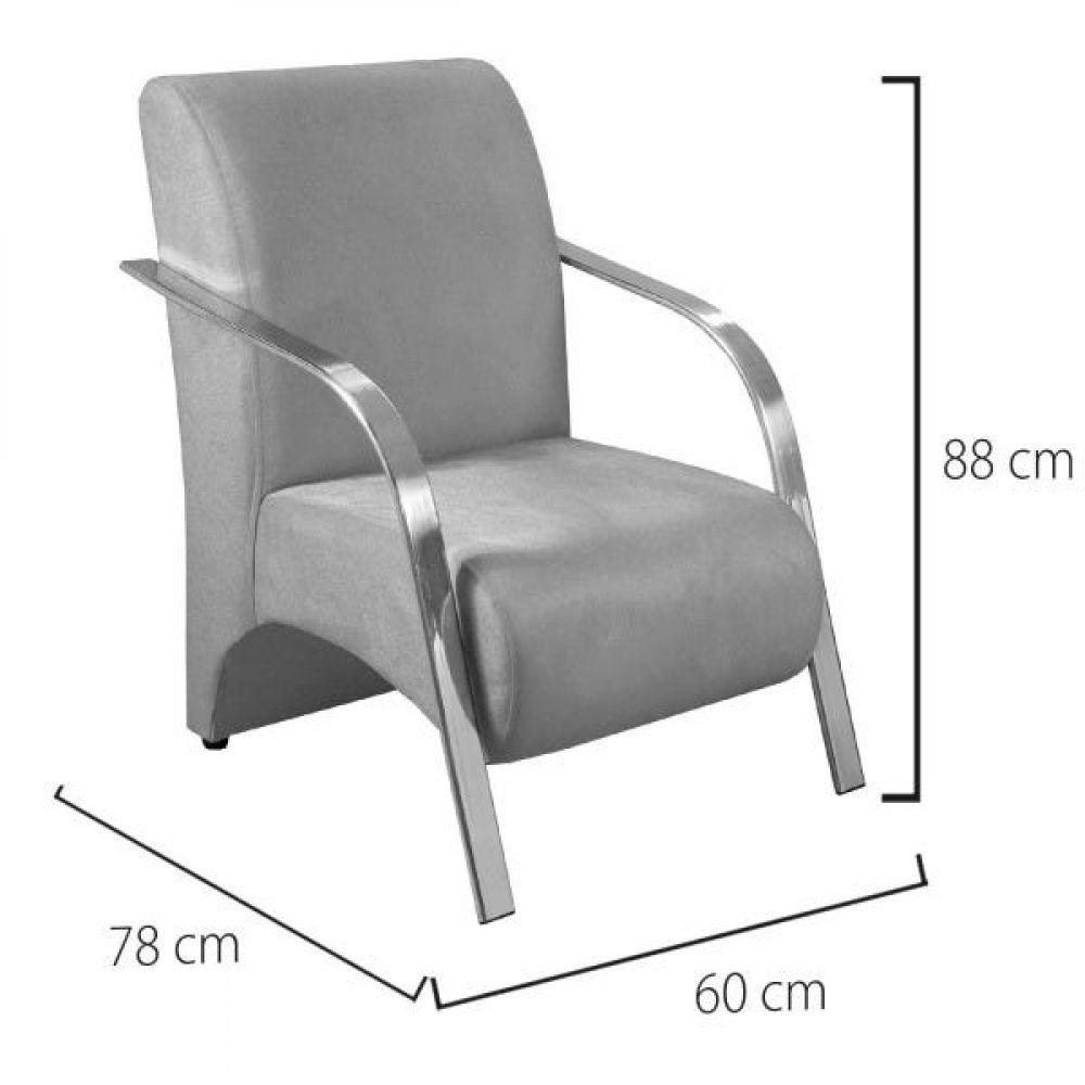 Miniatura Kit 4 Poltronas 1 Lugar Sevilha Braço Pé Alumínio Vermelho