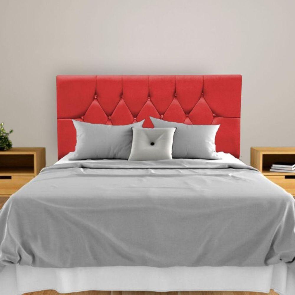 Miniatura Cabeceira Cama Box Casal Queen 160 Cm Geovana Suede Vermelho