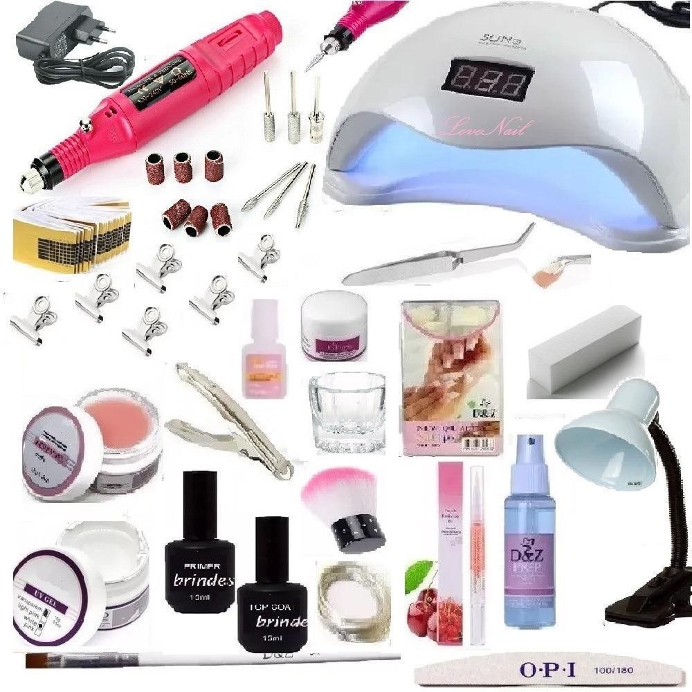 Miniatura Kit Completo Para Unha Em Gel E Fibra Com 20 Itens