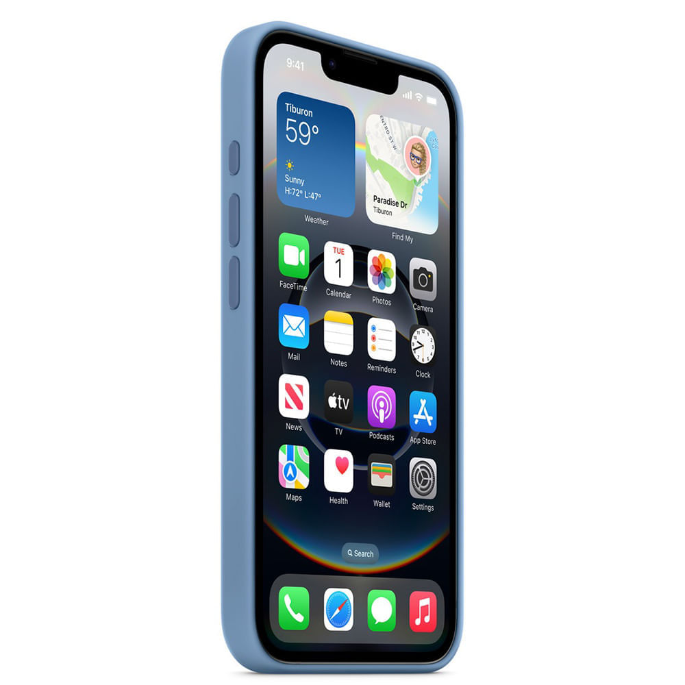 Miniatura Capa para iPhone 16e de Silicone Azul-inverno - Apple - MD3Q4ZM/A