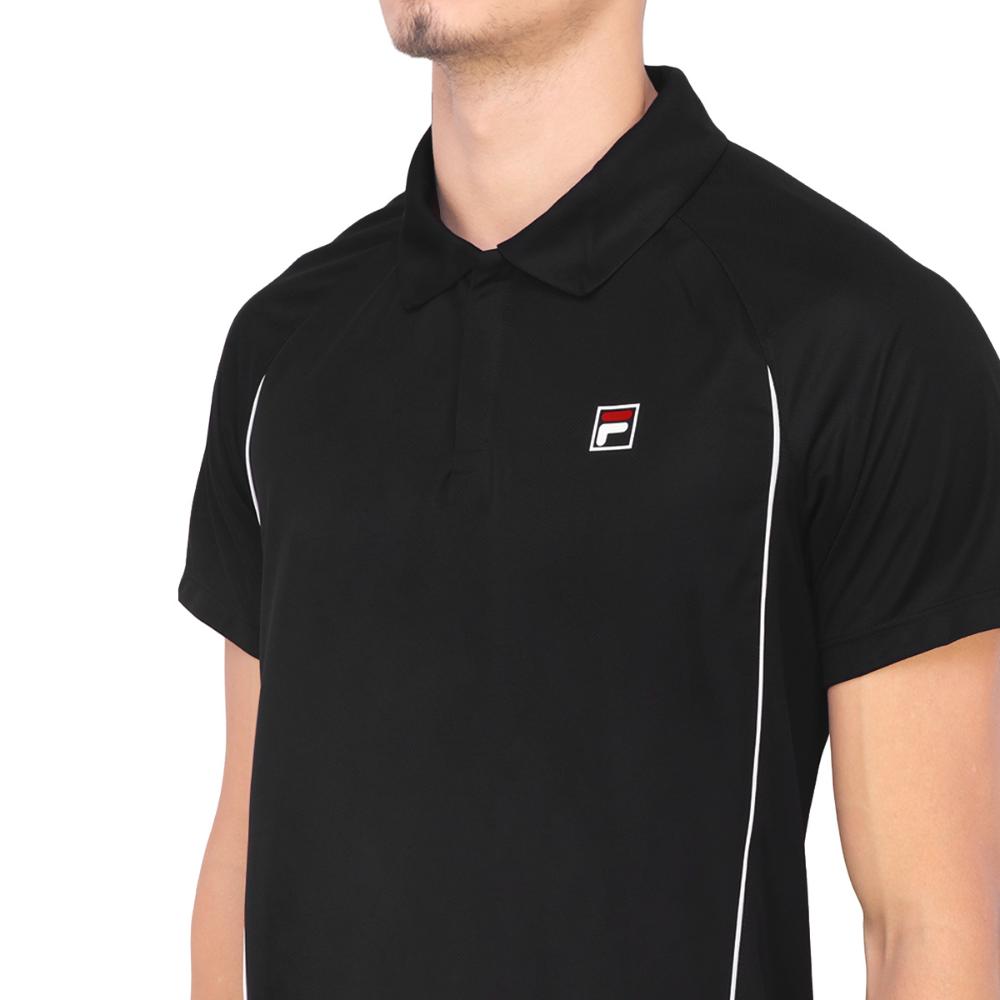 Miniatura Camisa Polo Fila Match Preto e Branco G