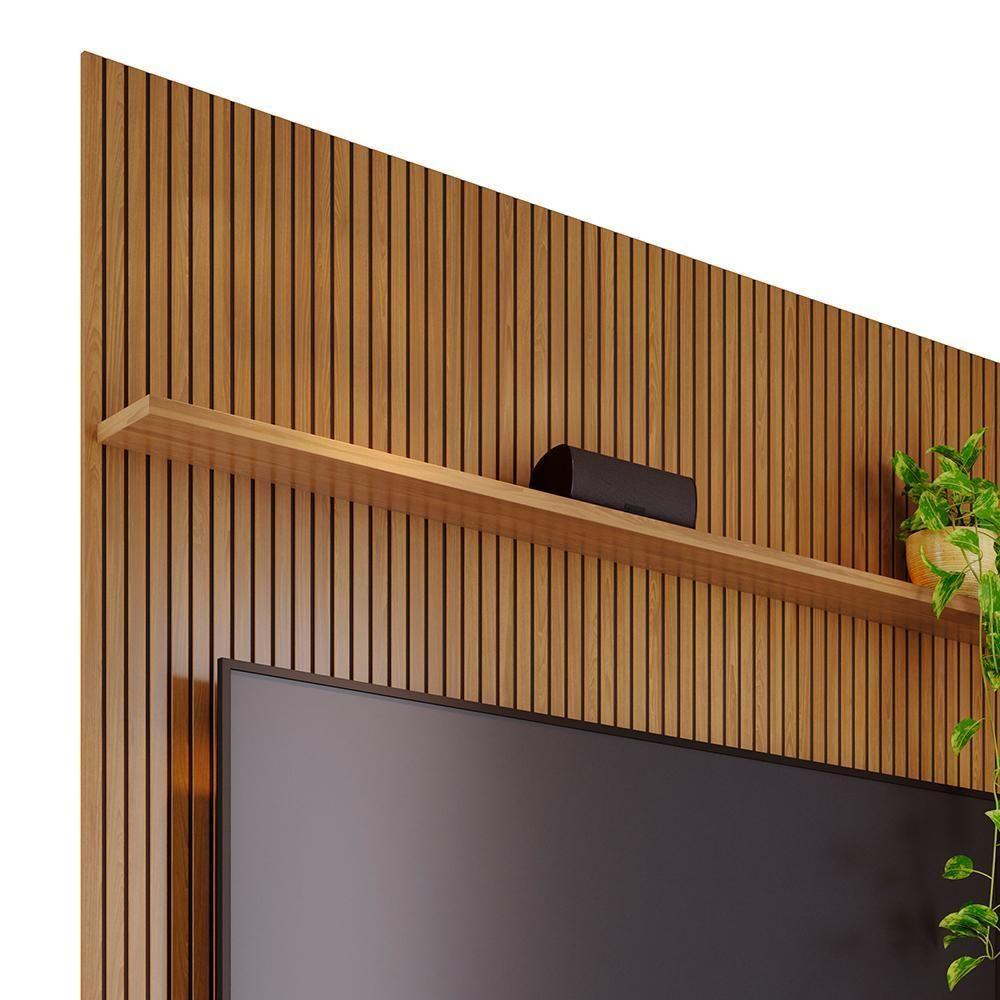 Miniatura Rack Bancada Com Painel Milo Cumaru/opala Para Tv Até 75” - Madetec