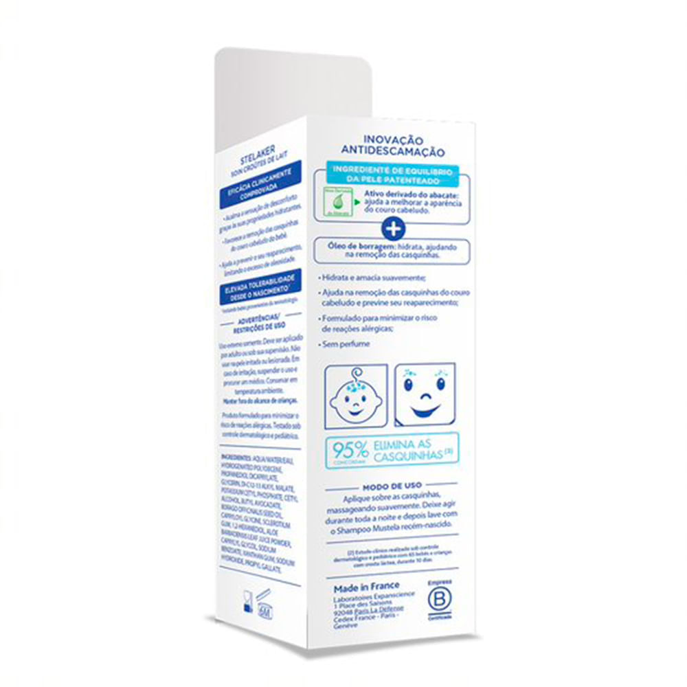 Miniatura Creme Infantil Mustela Bebê Stelaker Crosta Láctea 40ml